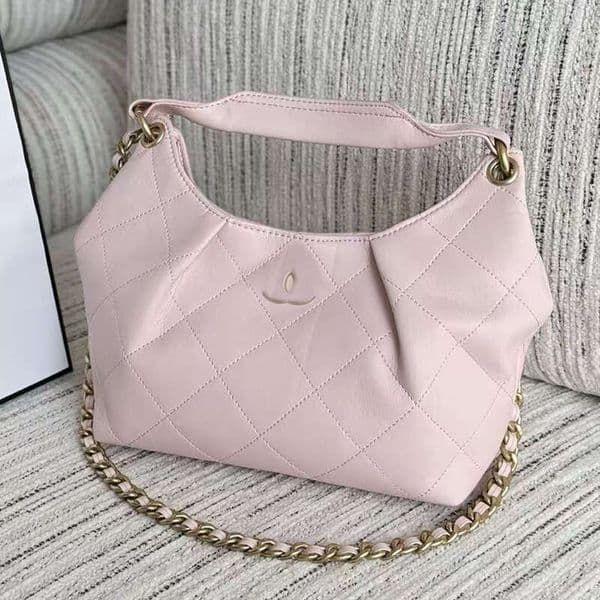 26C Chain Hobo Bags Designer Handbags Shoulder Totes Bag Luxury Vintage Hippie Quilted Lambskin Purses with Gold Chain & Top Handle Everyday Chic Pink Handbag