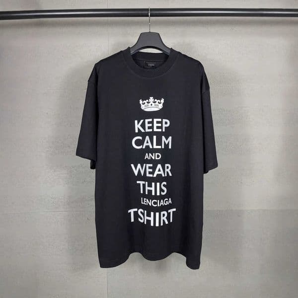 High quality designer clothing Correct Version Paris B Brand New Crown Print Large Size Unisex Casual Loose Heavy-duty Short Sleeve T-shirt