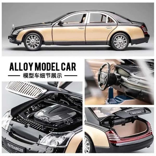 Plane Diecast Cars 1 24 Maybach 62S S650 Classic Luxy Alloy Diecasts Metal Vehicles Car Model Simulation slot ca