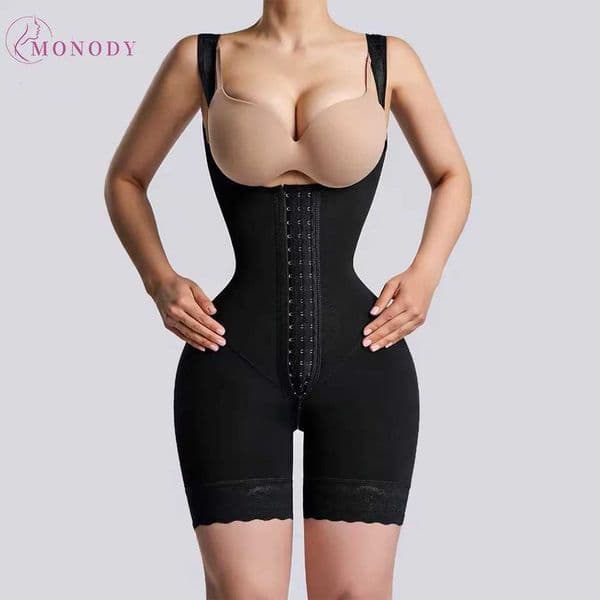 Hourglass Shapewear Mid-leg Adjustable Hook and Eye Bodysuit High Compression Faja Colombianas Tummy Control Underwear T260610