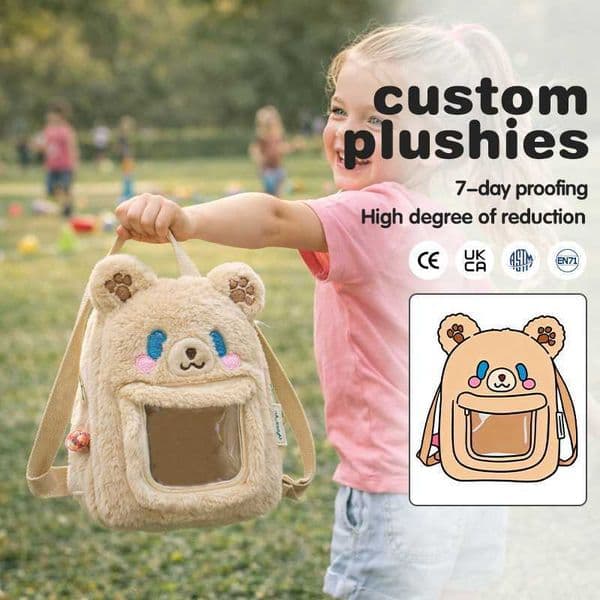 Custom Plush Toys Childrens Dolls BoysGirls Backpack Stuffed Wild Animal Toys Doll Plush Ita-Bag L260610GOWU