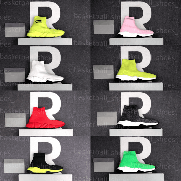 With Box Designer Sock Speed Runner Casual Shoes Men Women Trainers High Top Sneakers Graffiti Outdoor Shoes Mesh Socks Size 35-45 top quality