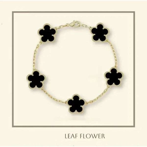 Designer Jewelry vanly clifbracelet 18K Gold Sliver Plated Bangle Chain Mother-of-Pearl Bracelets Women Full Diamond Plated Flower Four-Leaf Clover bracelet 8RK6