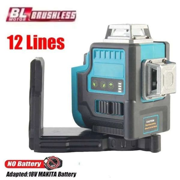 Luxury Designer Decor Wholesale 12 Lines Laser Level 3D Horizontal & Vertical room Green Beams Meter Self-Leveling Tools For Makita 18V Batt 3