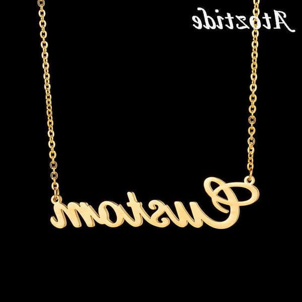 Stainless Atoztide Customized Steel Fashion Name Necklace Personalized Letter Gold Color Choker Necklace Pendant Nameplate Gift C260610