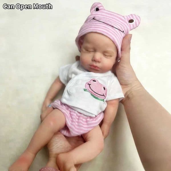 33cm Can Open Mouth Painted Solid Silicone LouLou Bebe Reborn Girl and Boy Washable Newborn Baby Dolls For Kids Gift L260610M2LP
