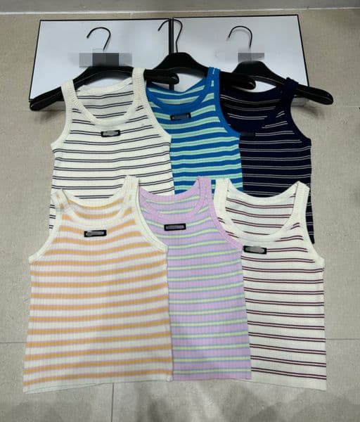 26 Women's Tank Top T-shirt Black Label Striped Tank Top Aging Fashion High end 601
