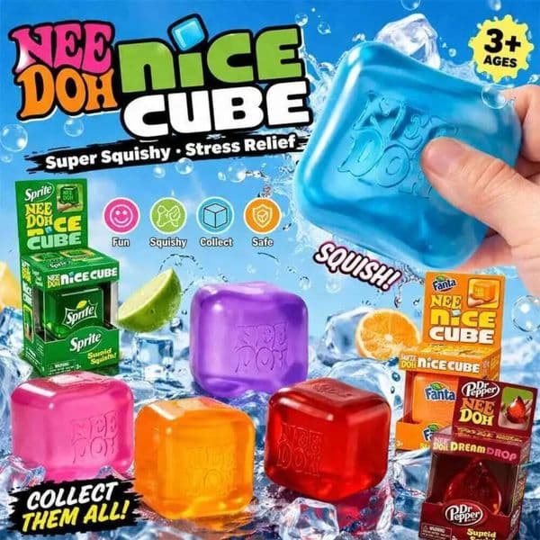Schylling Needoh Nice Sensory Stress Relief Squishy Cube Anti AnxieTY Squeeze Object For Focus ADHD Population Z260512