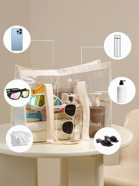 bag PVC transparent waterproof beach Portable large capacity handbag Cosmetics and toiletries storage swimming bagR260610