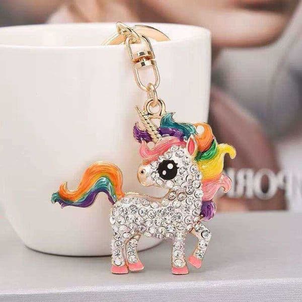 Oil Unicorn Drop Inlaid Diamond Keychain Commuting Metal Bag Car Small Gift Jewelry S260610