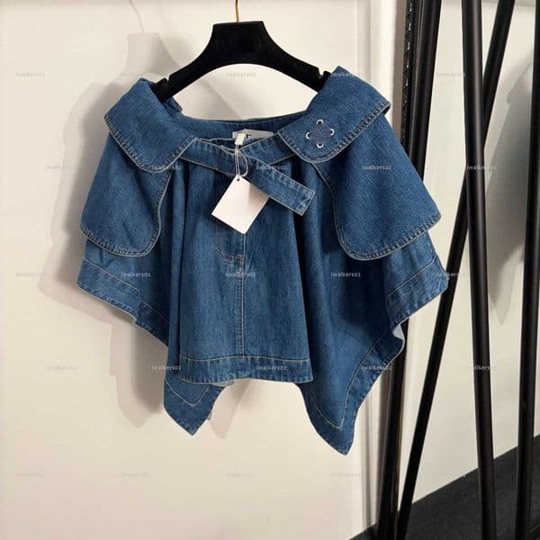 Classics minimalist women dress Summer lady dresses women designer clothes logo embroidery irregular denim short skirt A099X02N050
