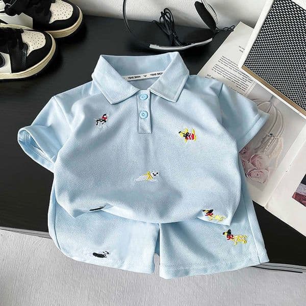 Clothes New Summer Fashion Baby Set Children Boys Solid Color Polo T-Shirt Shorts 2Pcs/Sets Kids Clothing Infant Outfits 1-5year M260610