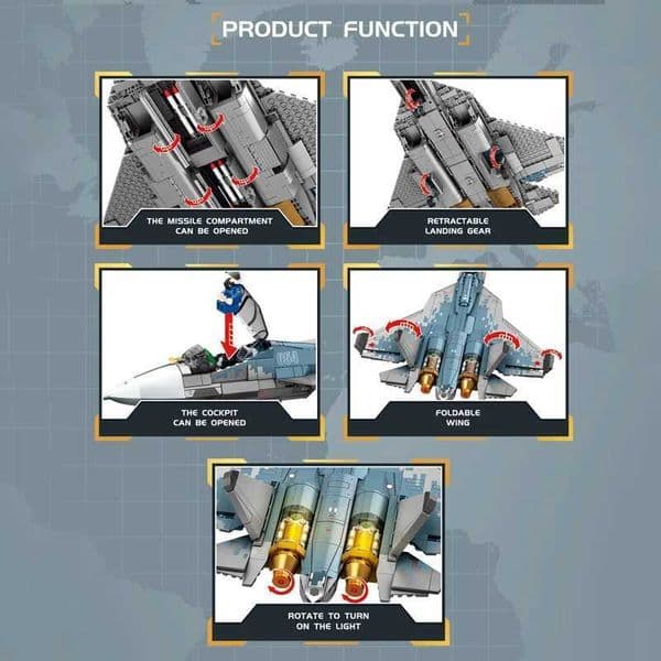 SEMBO BLOCK Military Aircra Stealth Fighter Weapons Building Blocks Fighter Airplane Model Bricks Toys for Boys Christmas gifts J260610