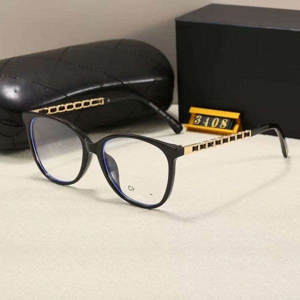Designer Sunglasses Eyeglass Frames Ch3408 Large Frame Cat-Eye Anti-Blue Flat Glasses Make Look Smaller cc sunglasses