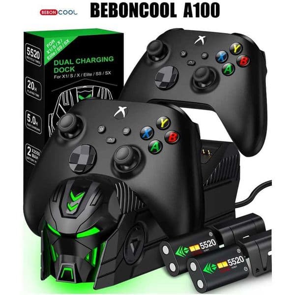 BEBONCOOL NEW A100 RGB XBOX Controller Charger 25520 mWh Rechargable Battery For XBOX Serise S/X / XBOX ONE S/X With 4 Cover T260608