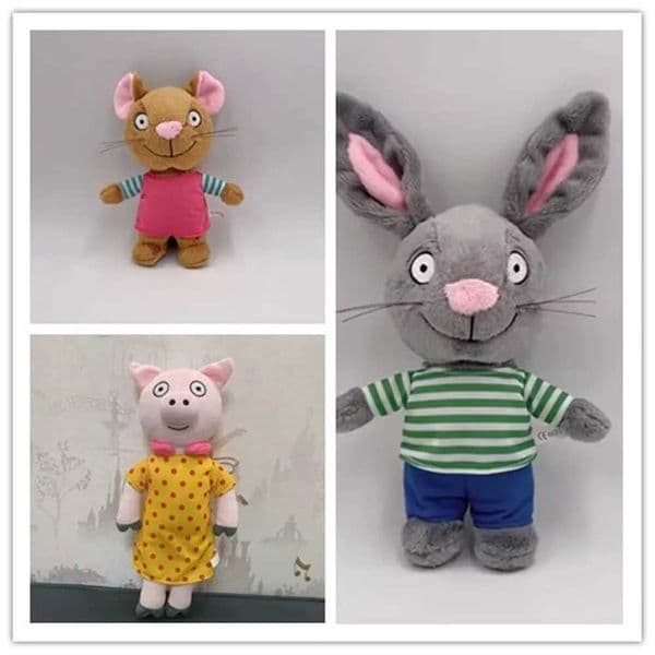 Pip and Posy Plush Toys Cartoon Plushies Rabbit Mouse Pig Frog Figure Kids Educational Stuffed Animals Dolls Christmas Gifts L260610CASW
