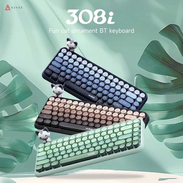 Ajazz 308I Wireless Keyboard 18/84 Keys Round Keycap Bluetooth Keyboard Portable 24GHz Numeric Keypad for Tablet Laptop Android Z260609
