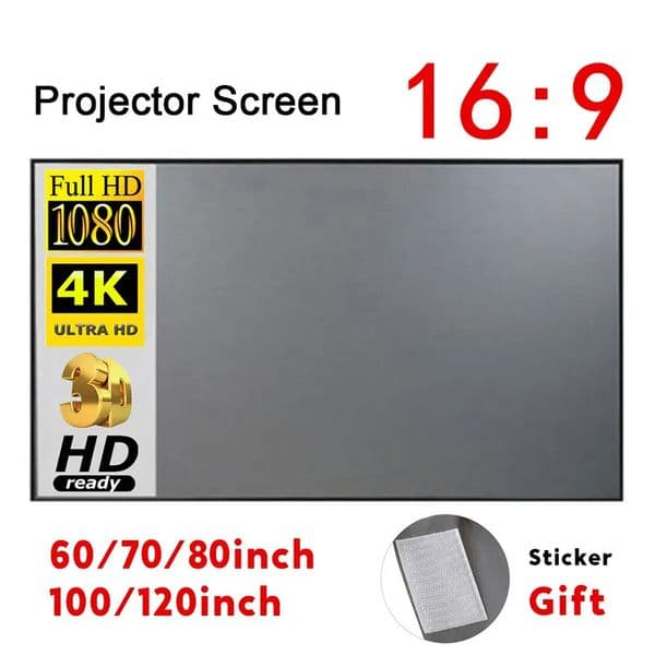 2026 New Portable Screen Simple Curtain Anti-Light 60/70/80/100/120 Inches outdoor Projection Screens For Home Outdoor Office Projector Free Shipping 264