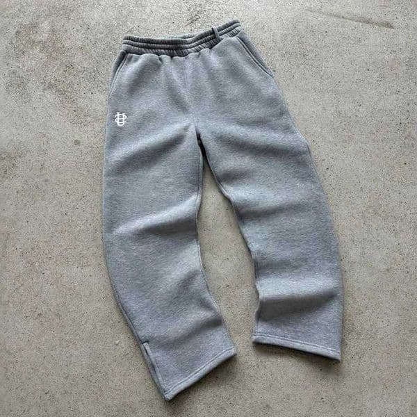 Gray Black Elastic Rope Zipper Hoodie Sweatpants Solid Color Mens Embroidered High Street Street S260610