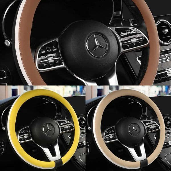 wheel Leather Steering Car Anti-Slip Cover Sports Style Shape O 38cm Comfortable Breathable Available In Multiple Colors Y260610