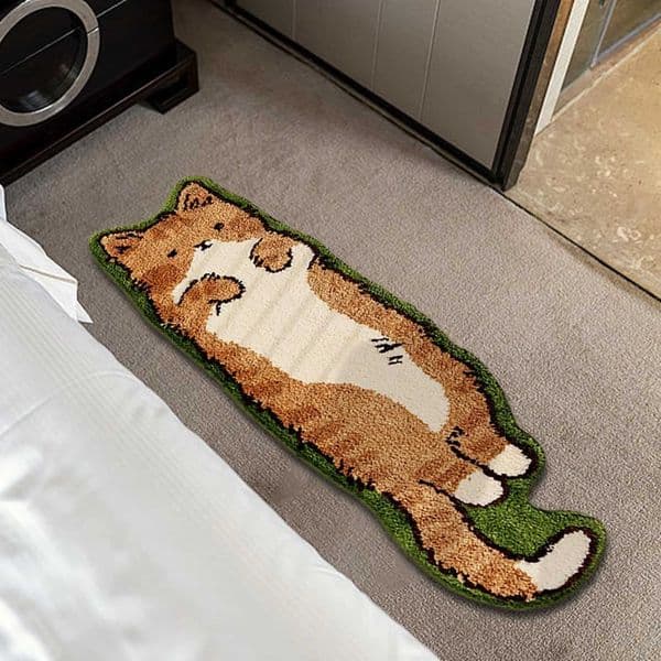 Cat Cartoon Pattern Soft Carpet Bedroom Bedside Rug Living Room Decorative Carpet Bedside Floor Mat Waterproof Home Decor D260610