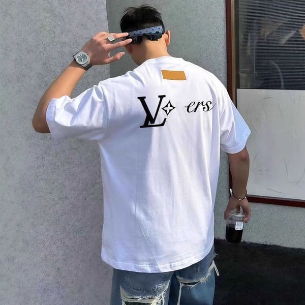 High quality designer clothing High Version Lujia Short Sleeve Mens T-Shirt Fei Dong Employee Letter Print Casual Loose Unisex Short Sleeve T-Shirt