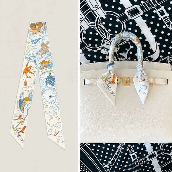 Tooth Decor Summer Thin Decorative Handbag, Handle Silk Scarf, Strap Bag, Ribbon Long Strip bottom grillz Ribbon, Women's Headband Heart Dangle Ring 32