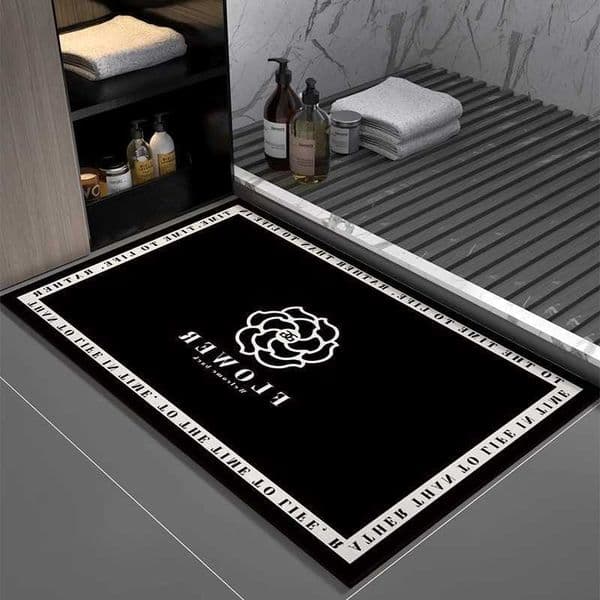 French VIKAMA Style Diatomite Floor Mats Non-Slip Anti-Mold Bathroom Rug Oval Shower Absorbent Mats Home Decor D260610