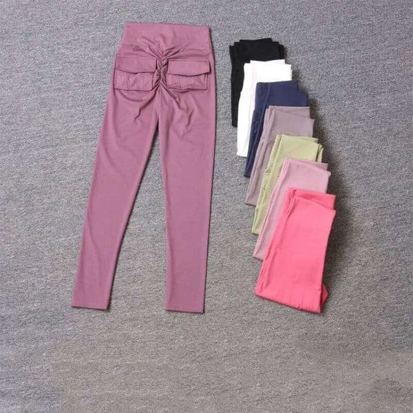 Women Sports Gym Fitness Yoga High Waist Sexy Hip Lifting Leggings Running Pants With Pockets J260610