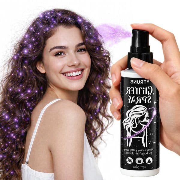Spray YTRUNS Pruple 100ml Glitter Shimmer Glow Mist for Hair Body Clothes Quick Dry Sparkle for Halloween Party ClubR260610