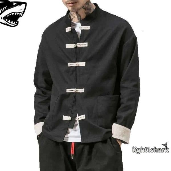 Jackets Outerwear Coats Men Cotton Jacket China Style Closure Button Kongfu Coat Male Loose Parchwork Cardigan Overcoat Men's Clothing 965
