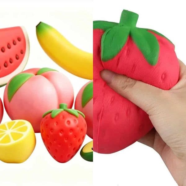 peach banana Jumbo stress Strawberry ball Squishy Squeeze Slow Rising Antistress for Adults Anti-Anxiety Fidget Toy stress L260609