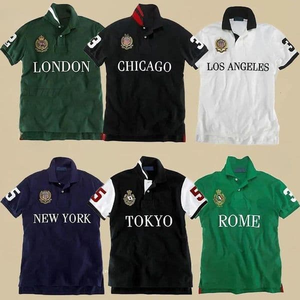 Mens Polo Hemd Miami City Brand T-shirts Polos Shirts CHICAGO City Men Short Sleeve Sport Men Polo Shirt Embroidery Breathable Short Sleeved color