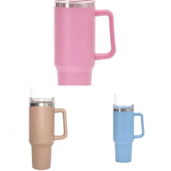 Stainless 40oz Insulated g Handle Steel Coffee With Lids Straw Tumbler Termoses for Travel Vacuum Flasks W260529 Y260610