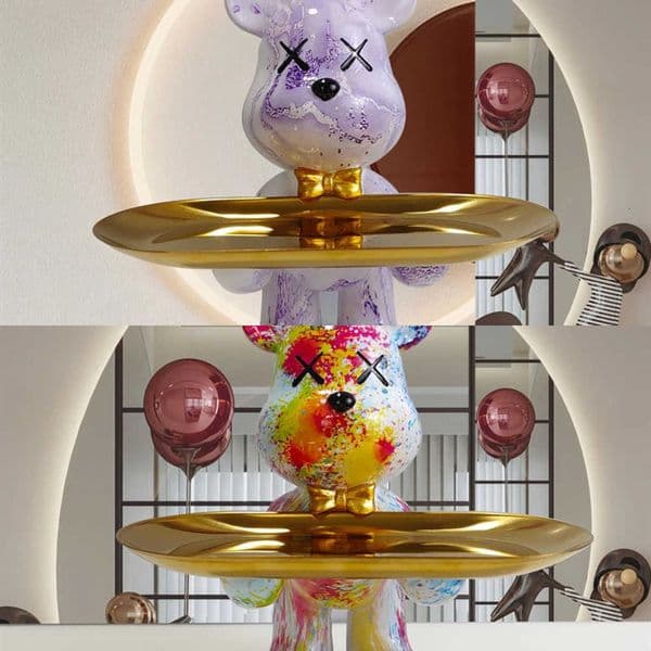 craft creative violent bear Resin key storage ornament for entryway living room and home storage L260609