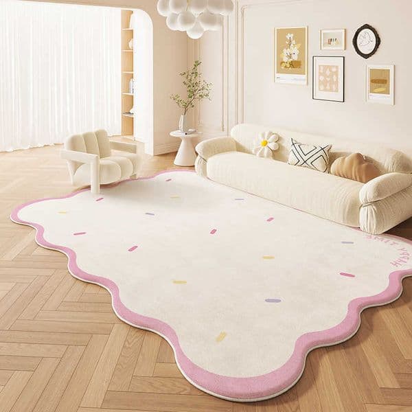 Shapes Irregular Rugs for Bedroom Thick Plush Study Floor Mat Large Area Living Room Decoration Pink Carpet Home Fluffy Soft Rug D260610
