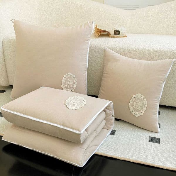 French-style light luxury pillow and blanket two-in-one foldable car cushion office nap blanket air conditioning quilt L260606