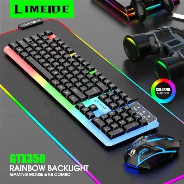 GTX350 Gaming Keyboard Mouse Combos Computer Laptop Backlight Gamer Kit LED Wired Usb Keyboard GTX350 Set-Black T260608