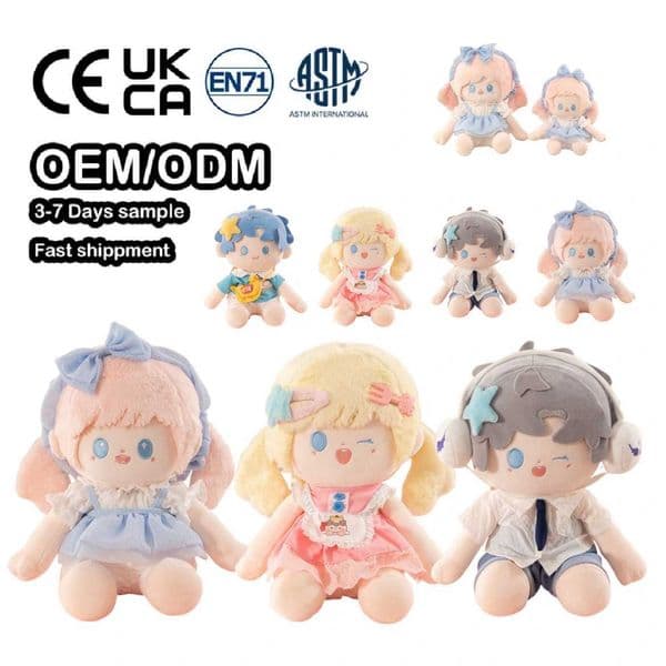 Jinrunan Custom 10Cm 20Cm Plush Dolls Toys Plush Doll Keychain Cute Plush Doll L260610YPWC