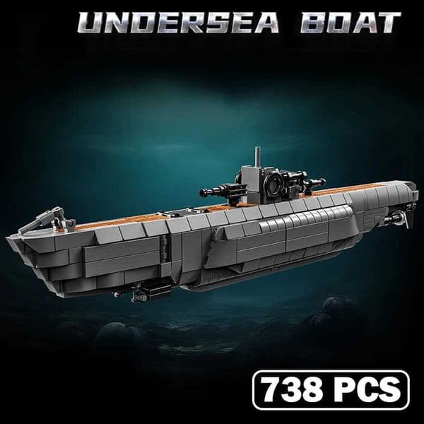 WW2 MOC Military German U boat Soldiers Building Blocks Navy Submarines Warship Weapons Assembly Bricks Toy for Kids Adults Gift J260610