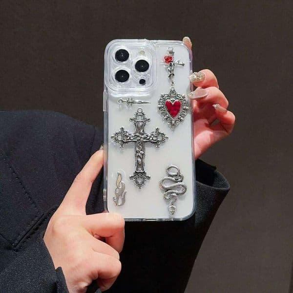 2026 outdoor New Dhgargets Cross Heart 11 Compatible With Iphone 16 Pro Max Apple 15 Phone Case 14 Epoxy 13 Full Coverage 12 Free Shipping 2026 32