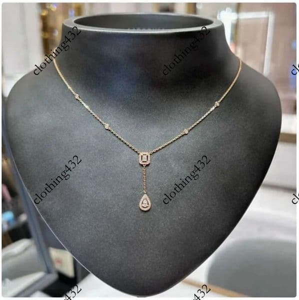 High version Designer diamond-encrusted love Drops rock sugar necklace women plated 18K beautiful girl all match personality collarbone chain33