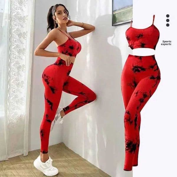 Tie Dye Womens Tracksuit Fitness Sets Sportswear Workout BraHigh Waist Leggings Gym Clothing Seamless Sports Suits T260610