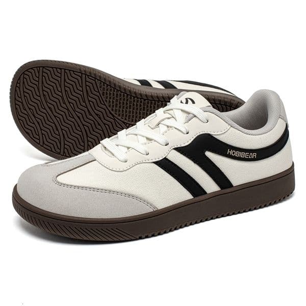 HOBIBEAR Wide Toe Shoes Mens Womens Minimalist Fabric Sneaker Lace Up Casual Walking Shoes i260609