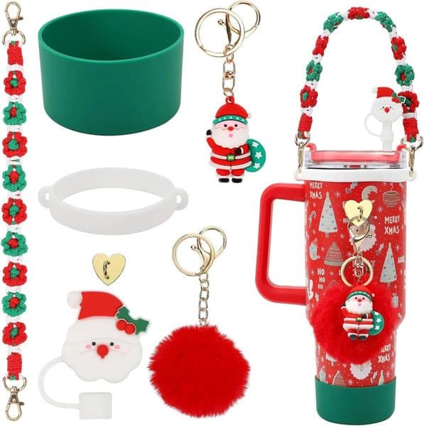 2026 Luxury cologne Designer Decor Accessorize Your perfume Hydration Companion: Water Bottle Handle, Protective Boot, Straw Cover Decorative Charms - For 30Oz 21