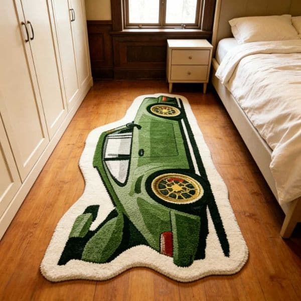 Shape Car Rugs for Bedroom Creativity Bedside Floor Mat Thick Plush Living Room Decoration Washable Carpet Home Fluffy Soft Rug D260610