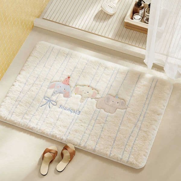 Cartoon VIKAMA Elephant Bathroom Mat Water-Absorbent Non-Slip Toilet Door Mat Childrens Bedroom Plush Rug Home Decoration D260610