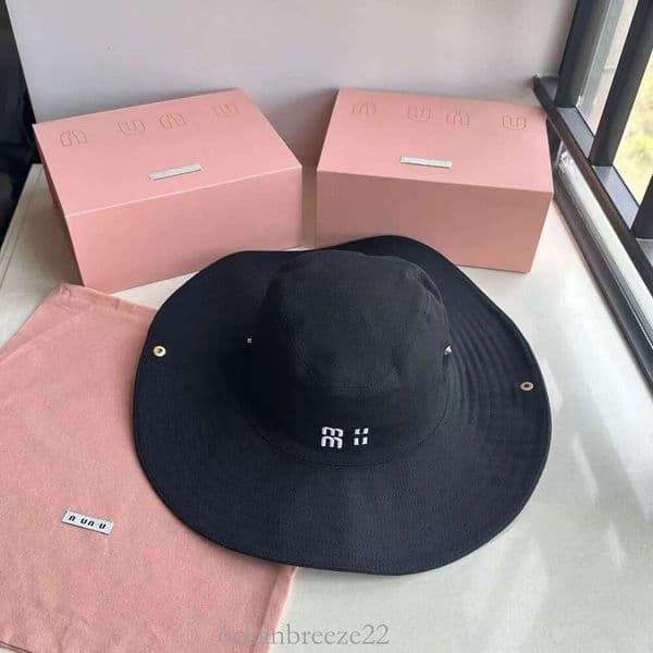 miusmiuly hat designer bucket hat embroidery casual fashion cowboy bucket hat men and women beach sun fisherman hat classic simple casual dc7