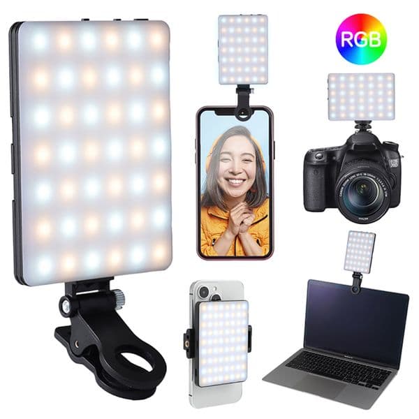 2026 New Mini Fill Light RGB LED Straight Video Photography Lighting Pocket Live Vlog Clip For Phone Iphone outdoor Ipad Laptop Camera Free Shipping 32