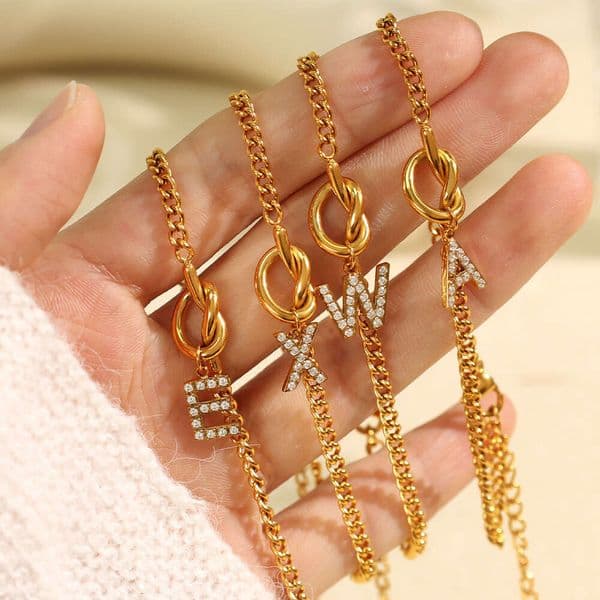 Women'S Alphabet Diamond Bracelet Women'S Versatile Elegant Bracelet For Daily Wear Fashion New 26 Letter Design High End Jewelry